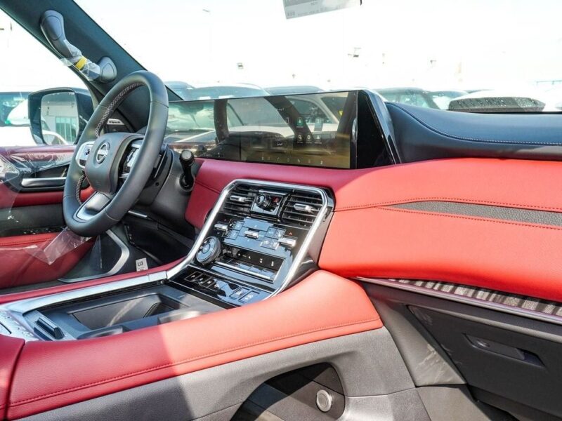 2025 Nissan Patrol Platinum 3.5-liter V6 Twin-Turbo Engine Black Red SUV GCC Specs