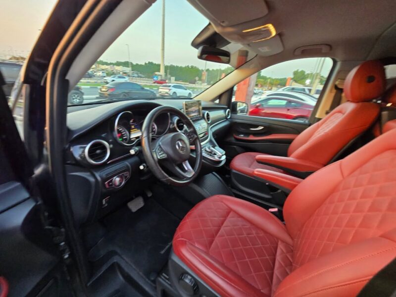 2018 Mercedes-Benz V250 2.0L Petrol 4-cylinder Turbocharged Black Red Van GCC Specs