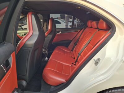 2012 Mercedes-Benz C63 AMG 6.2-liter V8 Petrol Engine White Red Sedan RWD