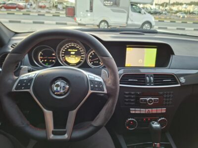 2012 Mercedes-Benz C63 AMG 6.2-liter V8 Petrol Engine White Red Sedan RWD