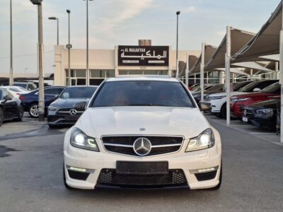 2012 Mercedes-Benz C63 AMG 6.2-liter V8 Petrol Engine White Red Sedan RWD