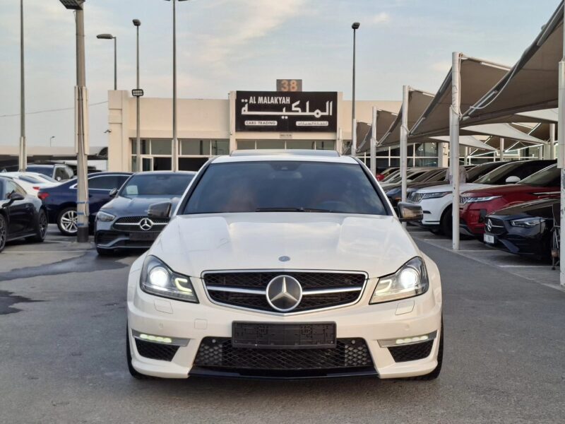 2012 Mercedes-Benz C63 AMG 6.2-liter V8 Petrol Engine White Red Sedan RWD
