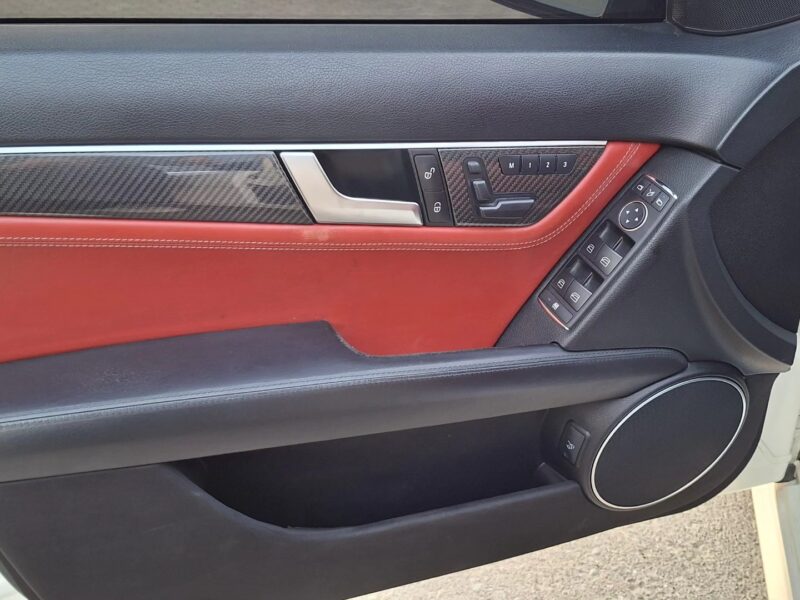 2012 Mercedes-Benz C63 AMG 6.2-liter V8 Petrol Engine White Red Sedan RWD