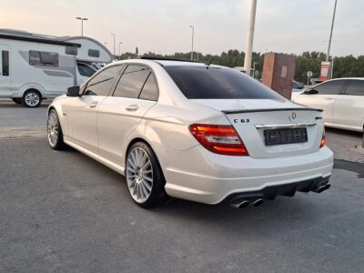 2012 Mercedes-Benz C63 AMG 6.2-liter V8 Petrol Engine White Red Sedan RWD