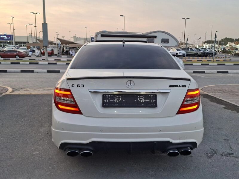 2012 Mercedes-Benz C63 AMG 6.2-liter V8 Petrol Engine White Red Sedan RWD