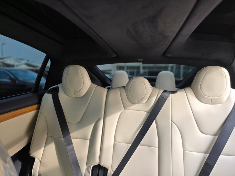 2020 Tesla Model X Luxury SUV with Falcon Wing Doors Electric Vehicle White Beige