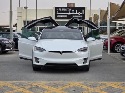 2020 Tesla Model X Luxury SUV with Falcon Wing Doors Electric Vehicle White Beige