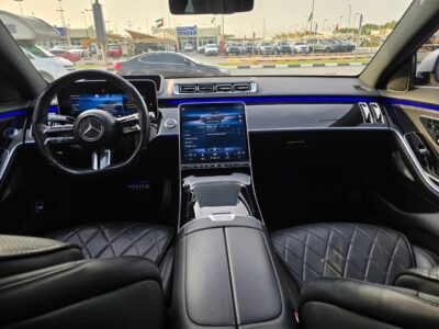 2021 Mercedes-Benz S500 4MATIC 3.0-liter Turbocharged inline-6 Engine White Black Sedan