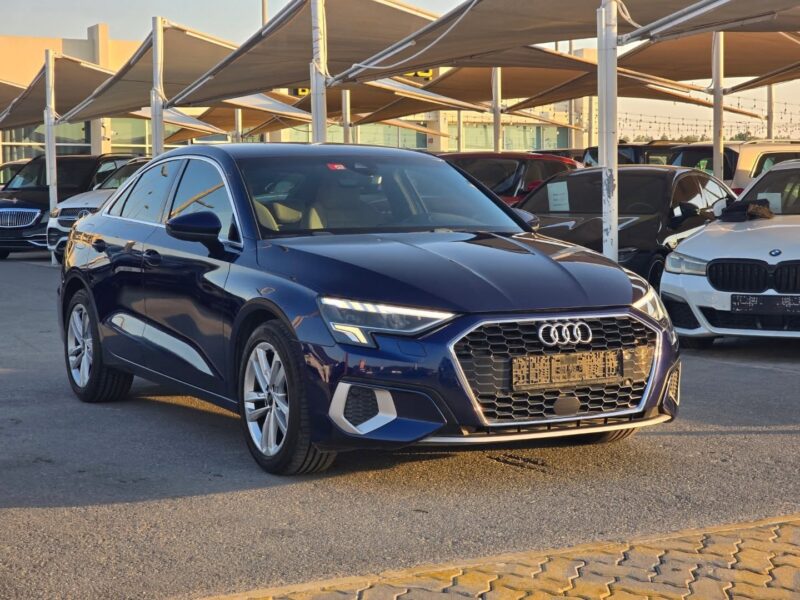 2022 Audi A3 1.5 Litres Inline 4-cylinder Turbo Engine Blue Beige Sedan FWD