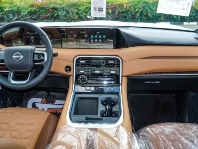 2025 Nissan Patrol Platinum 3.5L V6 Twin Turbo Petrol Engine White Tan SUV Automatic