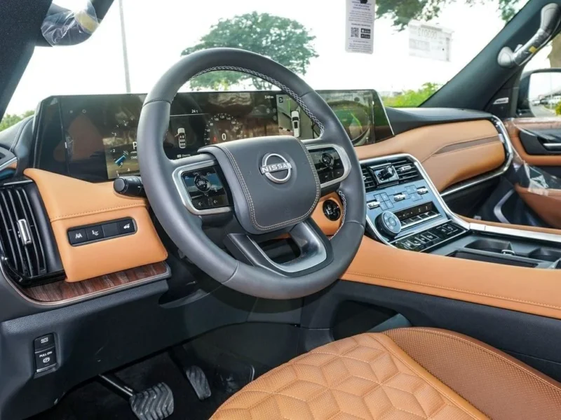 2025 Nissan Patrol Platinum 3.5L V6 Twin Turbo Petrol Engine White Tan SUV Automatic