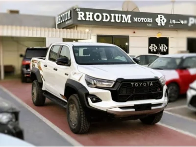 2025 Toyota Hilux GR-S 2.8-liter 4 Cylinder Turbocharged Diesel Engine White Black Pickup