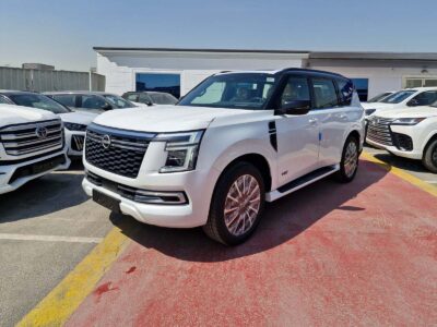 2026 Nissan Patrol LE Platinum City 3.5L V6 Twin-Turbocharged Petrol Engine White Tan SUV