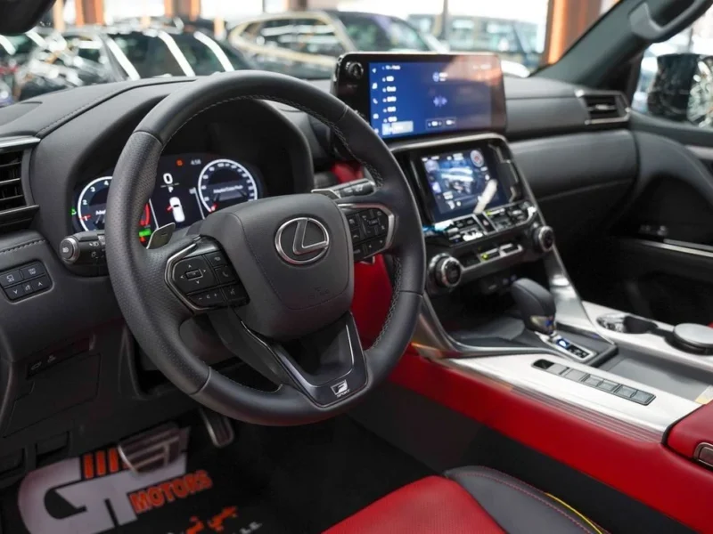 2025 Lexus LX 700h 3.4L twin-turbocharged V6 Hybrid Engine Black Red SUV GCC Specs