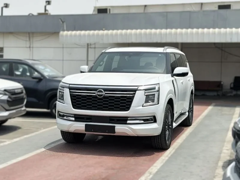 2025 Nissan Patrol LE Platinum City 3.5-liter twin-turbo V6 Engine White Red SUV GCC Specs