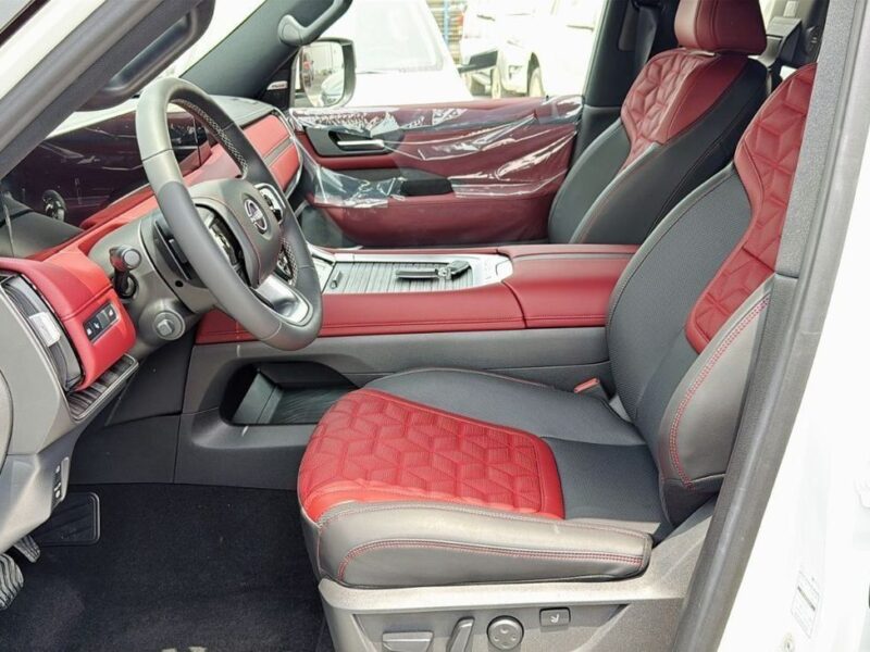 2025 Nissan Patrol LE Platinum City 3.5-liter twin-turbo V6 Engine White Red SUV GCC Specs