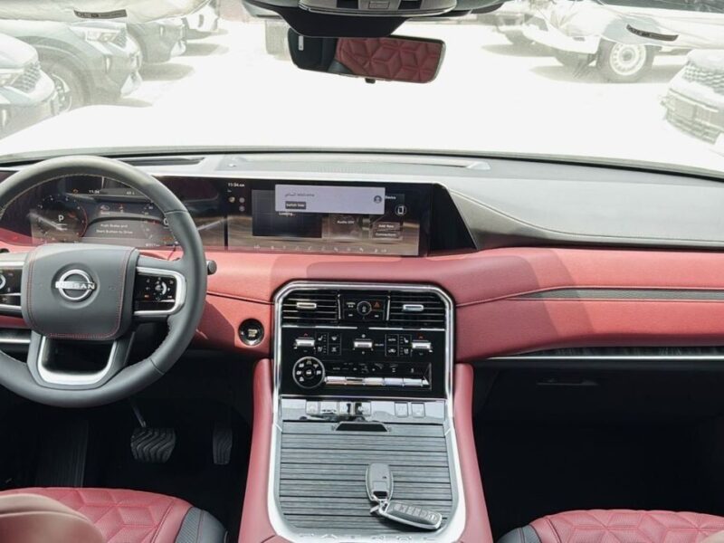 2025 Nissan Patrol LE Platinum City 3.5-liter twin-turbo V6 Engine White Red SUV GCC Specs