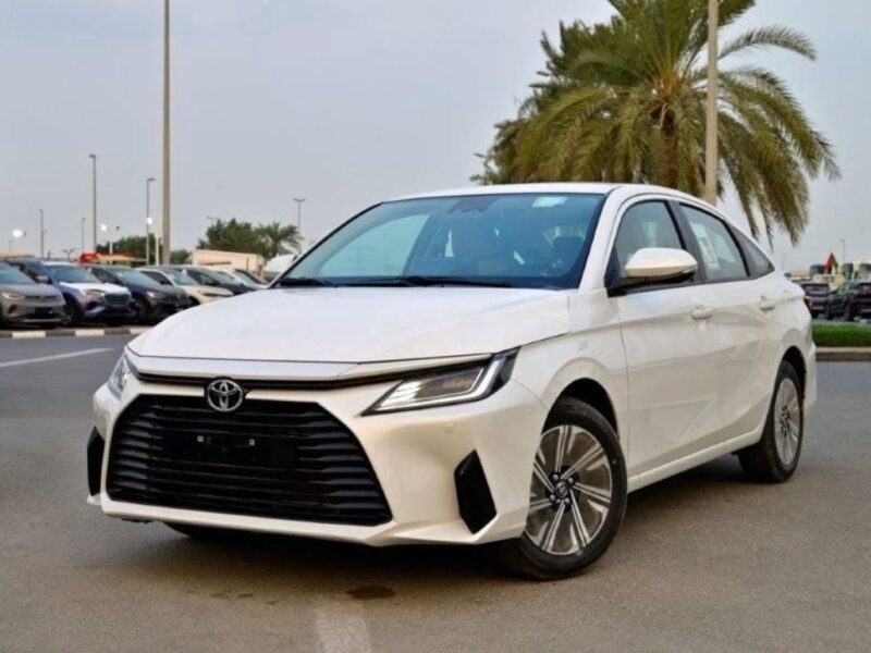 2024 TOYOTA YARIS YX 1.3 Litres 4 Cylinders PETROL Engine White Beige Sedan Automatic