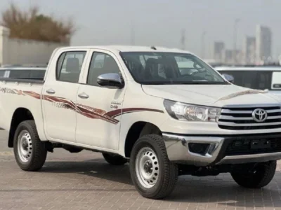2026 Toyota Hilux 2.4-liter 4 Cylinders Turbocharged Diesel White Red Pickup Truck