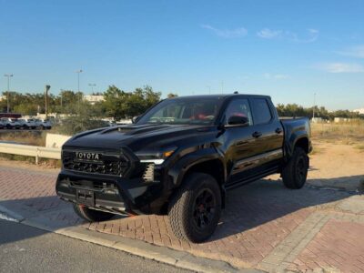 2025 Toyota Tacoma TRD Pro 2.4L i-FORCE MAX turbocharged 4-cylinder Engine Black Red Pickup