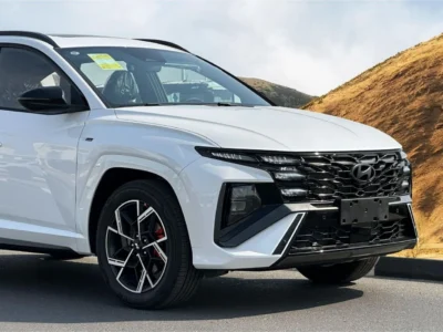 2025 Hyundai Tucson Hybrid N Line 1.6L Smartstream GDI 4-Cylinder Turbo White Beige SUV