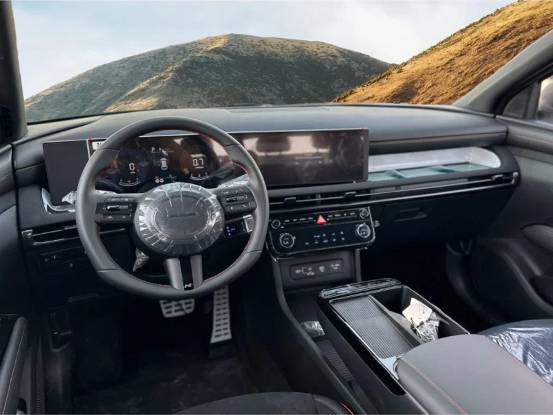 2025 Hyundai Tucson Hybrid N Line 1.6L Smartstream GDI 4-Cylinder Turbo White Beige SUV