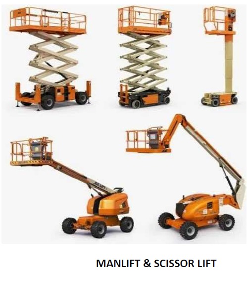 Manlift and Scissor Lift Available for rent on Daily, Weekly, Monthly and Yearly Basis