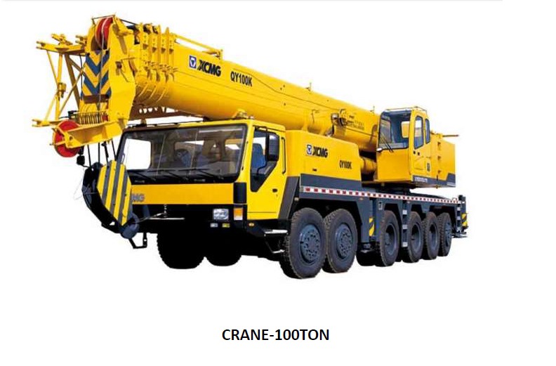Crane 100Ton Available for rent on Daily, Weekly, Monthly and Yearly Basis