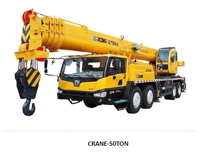 Crane 50Ton Available for rent on Daily, Weekly, Monthly and Yearly Basis