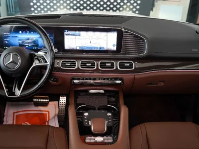 2024 Mercedes-Benz GLS 450 4MATIC 3.0L Inline-6 Turbo White Tan SUV Night Package