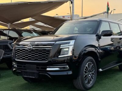 2025 Nissan Patrol Platinum 3.8-liter DOHC V6 Petrol Engine Black Tan SUV