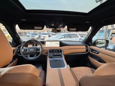 2025 Nissan Patrol Platinum 3.8-liter DOHC V6 Petrol Engine Black Tan SUV