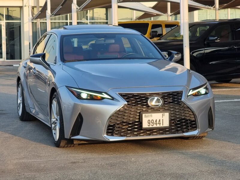 2023 Lexus IS 300 2.0L Turbocharged 4-Cylinder Petrol Engine Silver Red Sedan GCC