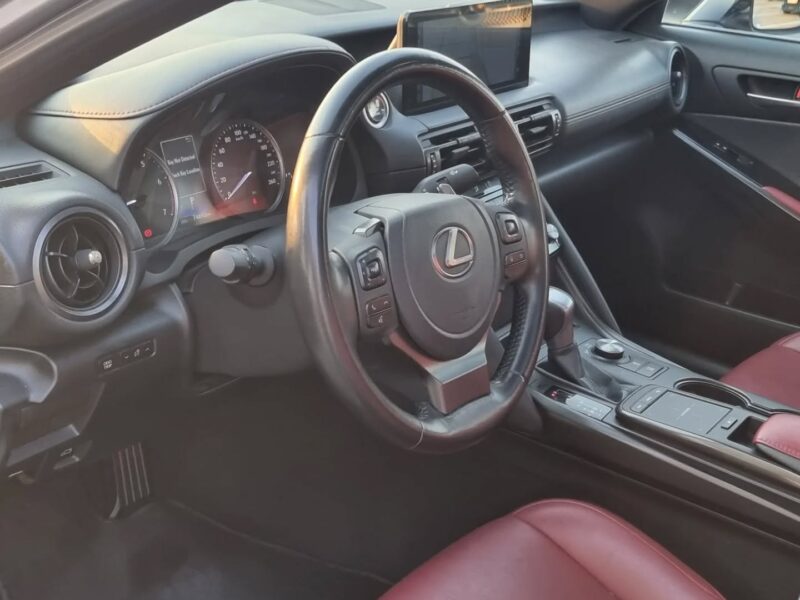 2023 Lexus IS 300 2.0L Turbocharged 4-Cylinder Petrol Engine Silver Red Sedan GCC