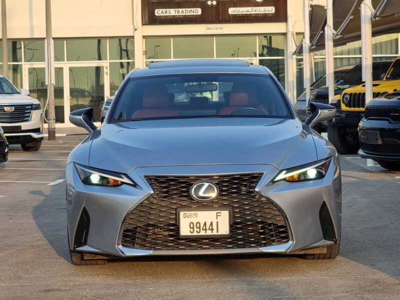 2023 Lexus IS 300 2.0L Turbocharged 4-Cylinder Petrol Engine Silver Red Sedan GCC