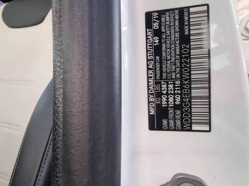 2019 Mercedes-Benz A220 2.0L Turbocharged 4-cylinder Petrol Engine White Black Sedan