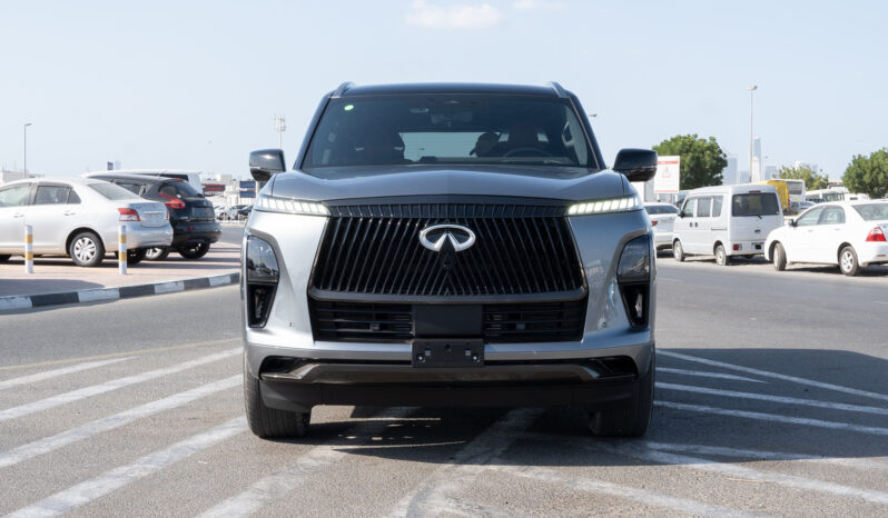 2025 Infiniti QX80 Autograph 3.5-liter V6 Twin-Turbocharged Engine Silver Red SUV