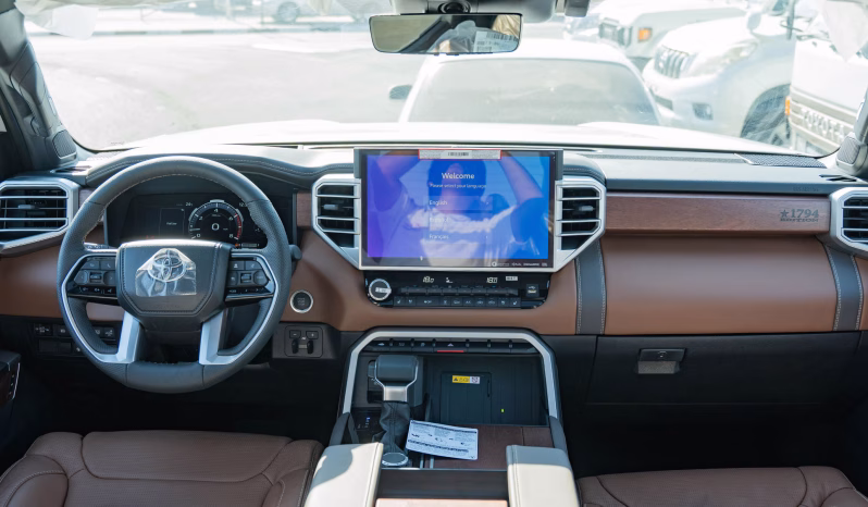2025 Toyota Tundra 1794 Edition 3.5L Twin-Turbocharged V6 Engine White Tan Pickup