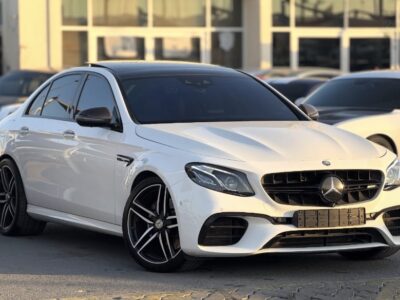 2019 Mercedes-AMG E63 S 4.0-liter twin-turbocharged V8 Petrol Engine White Brown Sedan