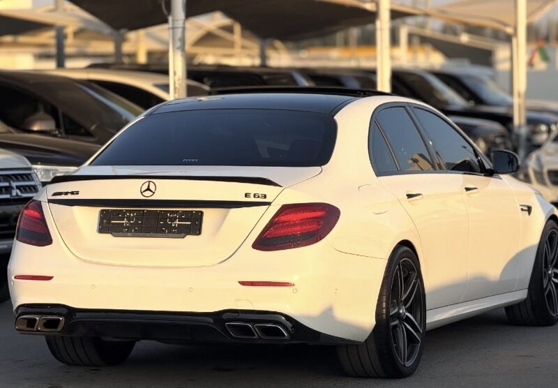 2019 Mercedes-AMG E63 S 4.0-liter twin-turbocharged V8 Petrol Engine White Brown Sedan