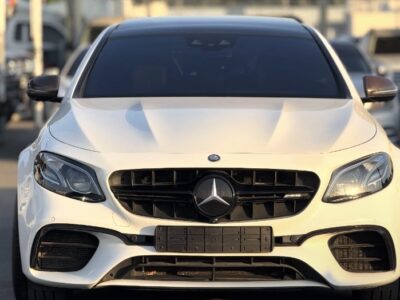 2019 Mercedes-AMG E63 S 4.0-liter twin-turbocharged V8 Petrol Engine White Brown Sedan
