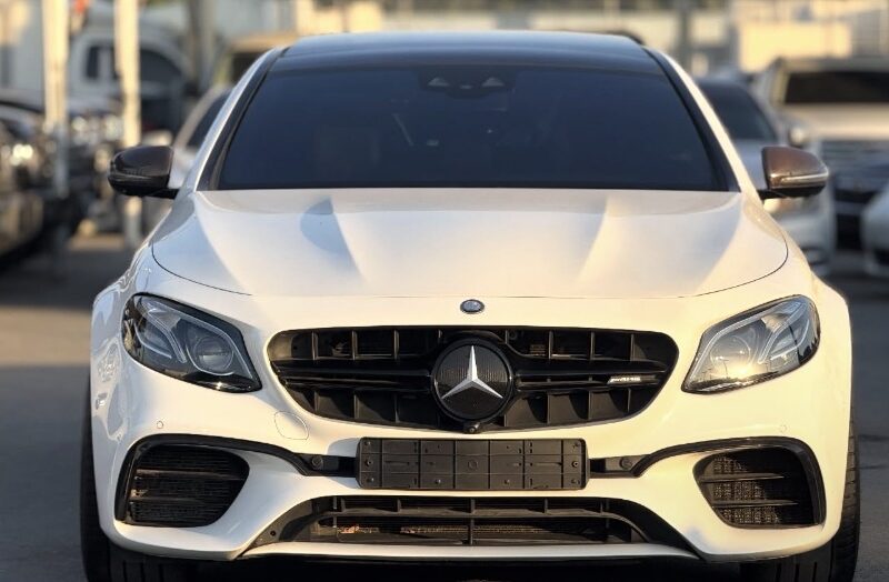 2019 Mercedes-AMG E63 S 4.0-liter twin-turbocharged V8 Petrol Engine White Brown Sedan