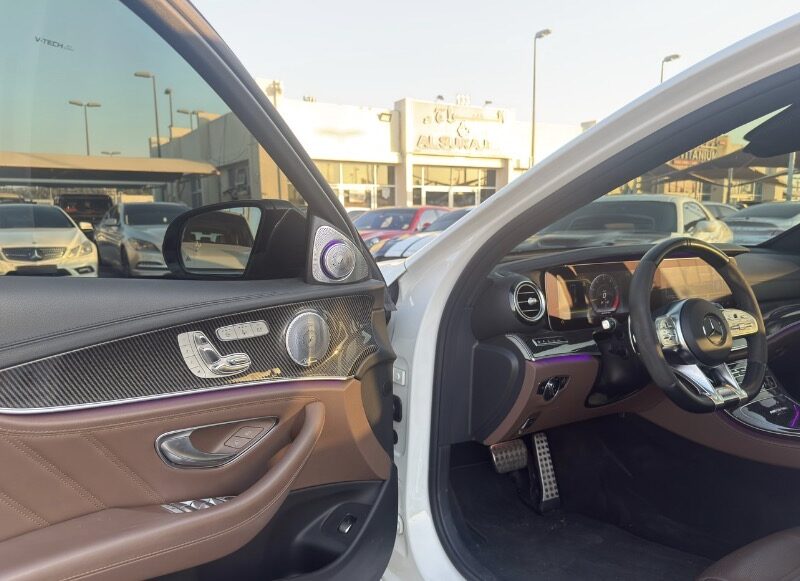 2019 Mercedes-AMG E63 S 4.0-liter twin-turbocharged V8 Petrol Engine White Brown Sedan