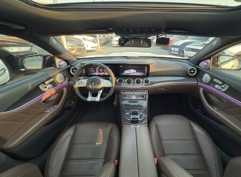 2019 Mercedes-AMG E63 S 4.0-liter twin-turbocharged V8 Petrol Engine White Brown Sedan