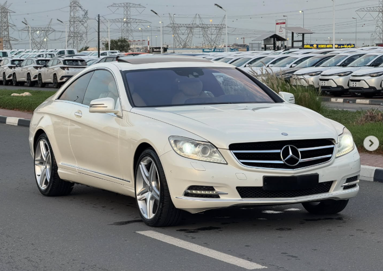 2012 Mercedes-Benz CL550 4MATIC 4.6 Litres Twin-Turbocharged V8 Engine White Beige Coupe