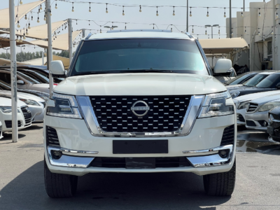 2017 Nissan Patrol LE Titanium 5.6 Liters Cylinder Petrol Engine White Tan SUV Automatic