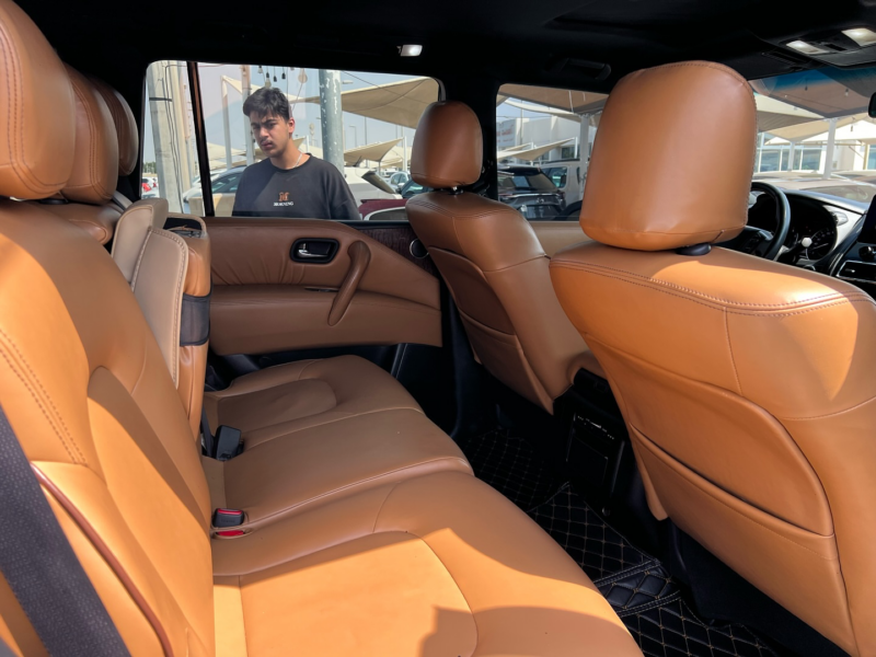 2017 Nissan Patrol LE Titanium 5.6 Liters Cylinder Petrol Engine White Tan SUV Automatic