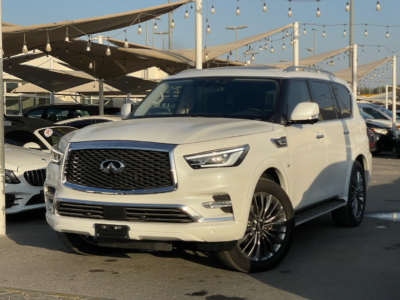 2019 Infiniti QX80 5.6 Liters naturally aspirated V8 Petrol Engine White Black SUV Automatic.