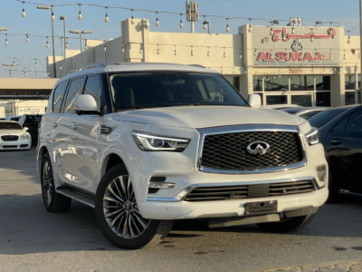 2019 Infiniti QX80 5.6 Liters naturally aspirated V8 Petrol Engine White Black SUV Automatic.