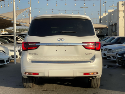 2019 Infiniti QX80 5.6 Liters naturally aspirated V8 Petrol Engine White Black SUV Automatic.